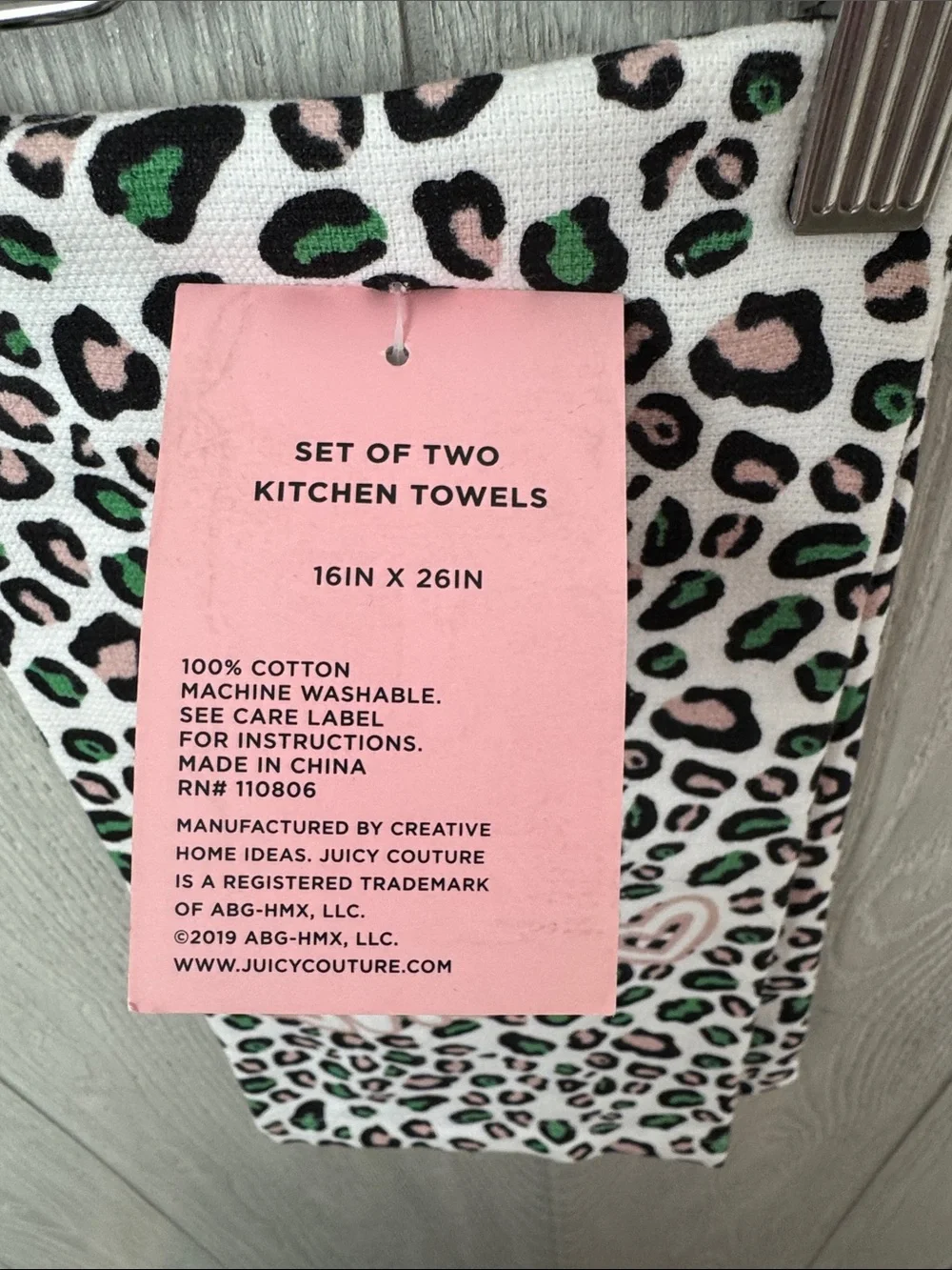 Juicy Couture kitchen towels 16 x 26 inches